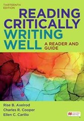 Reading Critically, Writing Well: A – Paperback, by Axelrod Rise B.; – Very Good