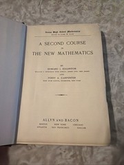 Allyn and Bacon A Second Course in the New Mathematics Rev HC 1923 Edgerton