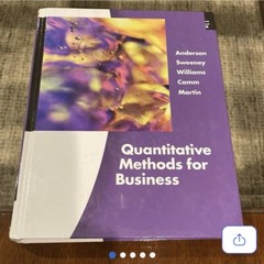 QUANTITATIVE METHODS FOR BUSINESS David R. Anderson & Dennis J. Like New