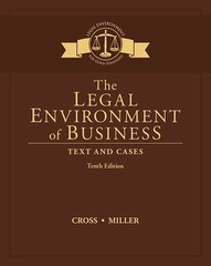 The Legal Environment of Business: Text – Hardcover, by Cross Frank B. – Good