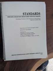 STANDARDS FOR DATA COLLECTION FROM HUMAN SKELETAL REMAINS 1994, SPIRAL BOUND