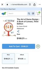 CRC Press The Art of Game Design 3rd Ed Book Jesse Schell 2019 Hardcover PB