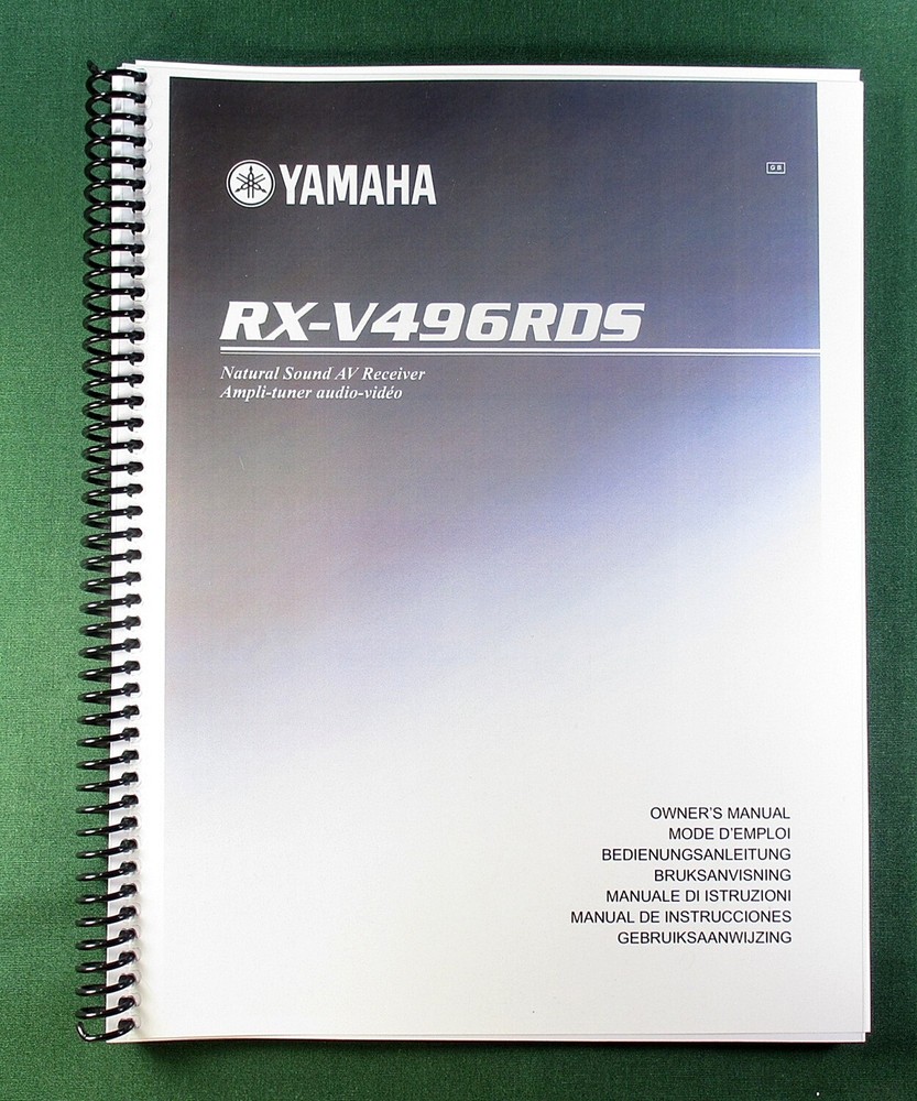 Yamaha RX-V496RDS Instruction Manual: 66 Pages & Protective Covers!