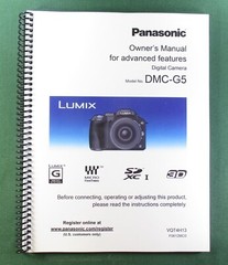 Panasonic Lumix DMC-G5 Owner’s Manual: 232 Pages Full Color & Protective Covers