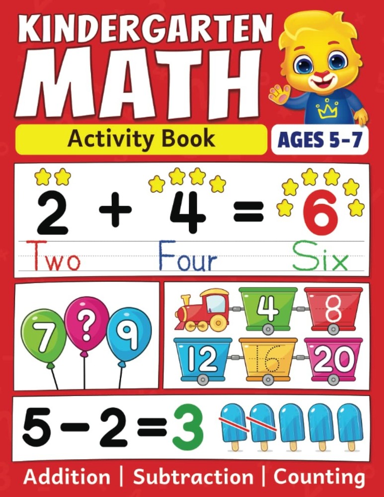 Kindergarten Math Activity Book: Addition, Subtraction, Learn to Count,…