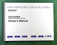 Denon AVR-X3300W Instruction Manual: Full Color 296 Pages & Protective Covers!