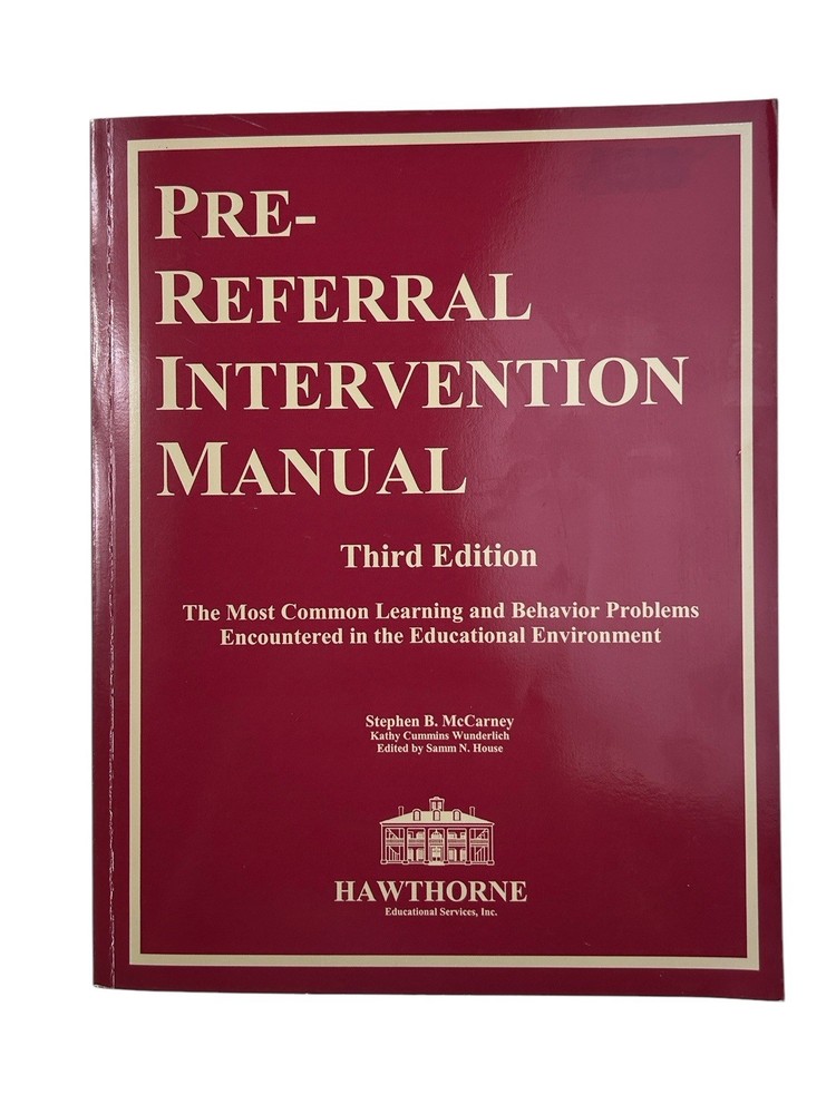 Pre Referral Intervention Manual 3rd Edition Hawthorne Stephen Mccarney W/O CD
