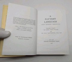 A Pattern Language Christopher Alexander Hardcover Architecture Design Planning