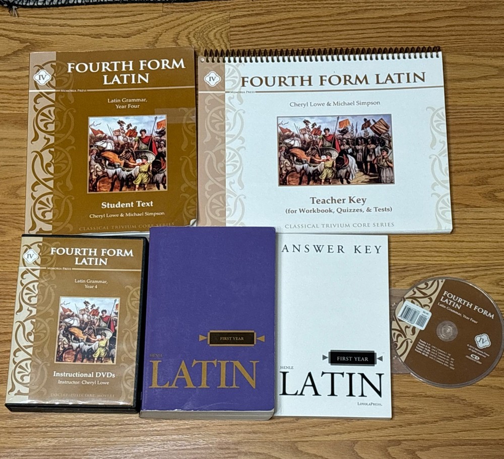 Fourth Form Latin + Henle and Answer Key DVDs, Student Text, Teacher Key, CD