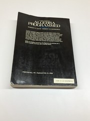 Algebra Programmed by Robert D. Hackworth and Robert H. Alwin (1986, Trade Paper