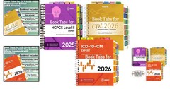 Index Tabs for AMA CPT Book, ICD-10 Code, HCPCS Level II, 3-Set Bundle 2026/2025