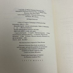 Physical Chemistry: Science and Engineering Ser.: Metastable Liquids : Concepts