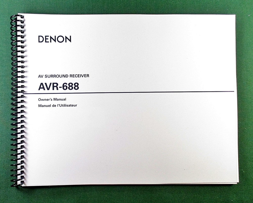 Denon AVR-688 Instruction Manual: 68 Pages & Protective Covers!