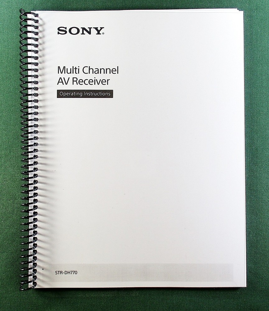 Sony STR-DH770 Instruction Manual: 44 Pages & Protective Covers!