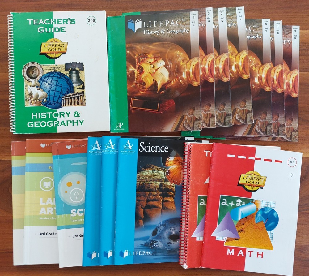 Homeschool Curriculum Lot 3rd Grade LIFEPAC History Science Workbooks & Keys