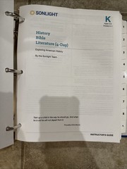 Sonlight K Instructor’s Guide Binder History LA Science 4-Day