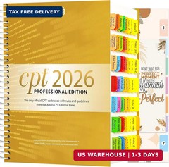 Index Tabs for CPT 2025/2026 Professional Edition. Color-Coded and Laminated Tab
