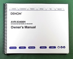 Denon AVR-X3400H Instruction Manual: Full Color 288 Pages & Protective Covers!