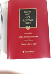 Lexis Nexis Ohio Code Handbooks EPA 2014 Volumes 1 2 3 Set Book Lot Law