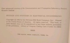 Signals and Systems in Electrical Engineering 1962 McGrawHill – Lynch and Truxal