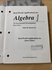 Saxon Algebra 1/2 Test Forms Homeschool Packet Solutions Real-World Applications