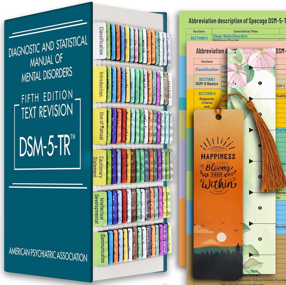 DSM-5-TR Index Tabs Color Coded Laminated Study Set Medical Organization