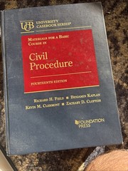 Civil Procedure Fourteenth Edition By field