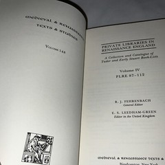 Private Libraries in Renaissance England: A Collection and Catalogue of Tudor