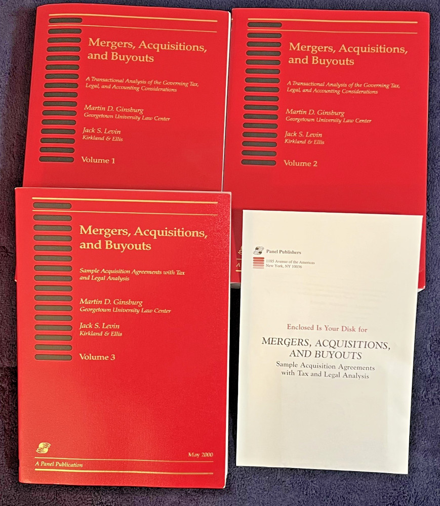 MERGERS, ACQUISITIONS AND BUYOUTS – 3 Volume Set w/Disc by Ginsburg & Levin 2000