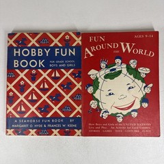 Homeschool LOT of 2 Vintage 1950s Hobby Fun Around the World Grade School