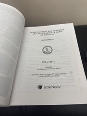 Police Crimes Motor Vehicle Laws Virginia 2004-05 Vol 1-2 LexisNexis