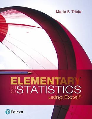 Elementary Statistics Using Excel by Mario Triola (2017, Hardcover)