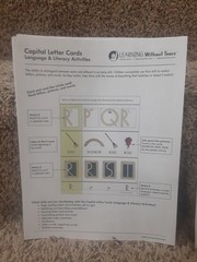 Paper Capital Letter Cards, Learning Without Tears, Brand New, NOT LAMINATED