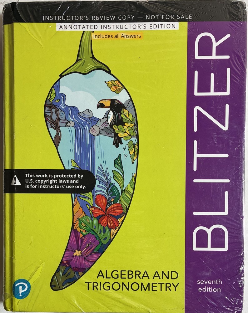 NEW Algebra and Trigonometry Blitzer 7th Annotated Instructors Edition + Answers