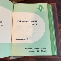 Vintage 50s 60s Advance Trades School ATS Electrical Training Binder