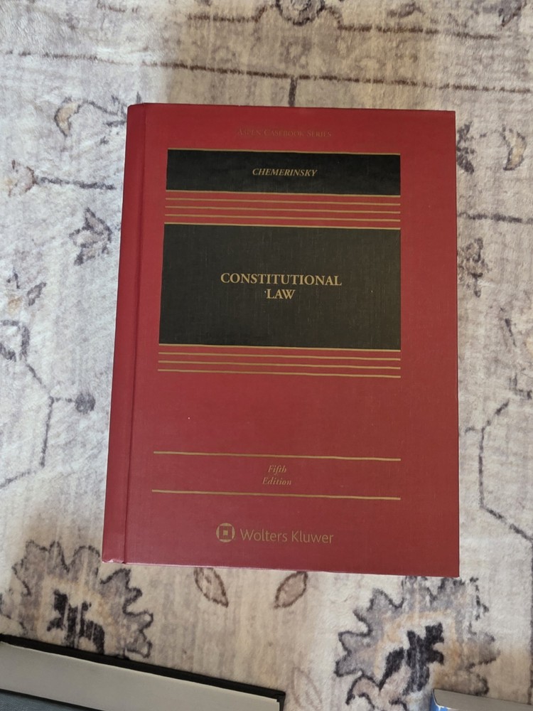 Wolters Kluwer Aspen Constitutional Law 5th Ed Chemerinsky Book Textbook