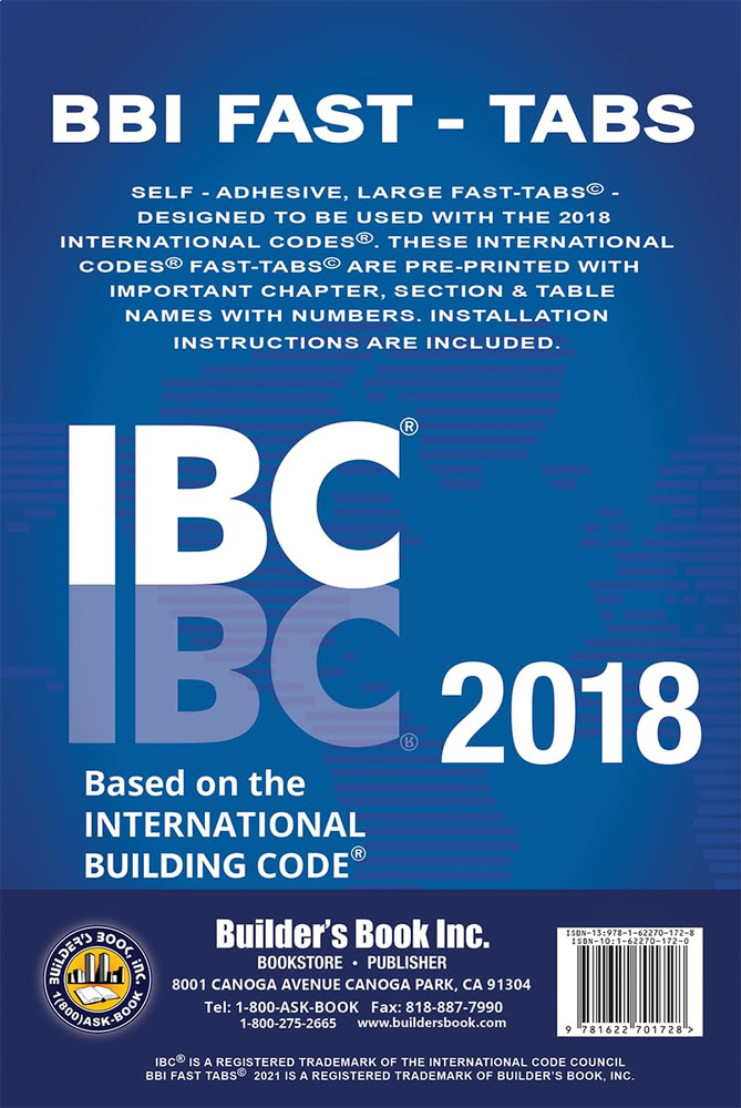 2018 International Building Code Fast Tabs – Reference Guide