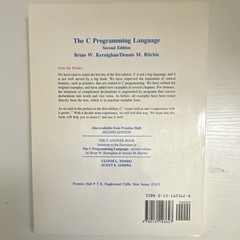 The C Programming Language 2nd Ed Paperback Kernighan Ritchie Prentice 1988 ISBN