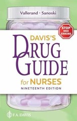 Davis’s Drug Guide for Nurses – Paperback, by Vallerand PhD RN FAAN – Good c