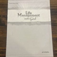 ABeka Life Management Under God Quiz Tests Book + Key Homeschool Curriculum 3E