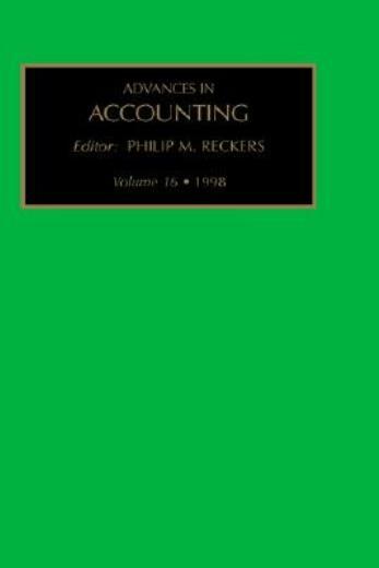 Advances In Accounting, Volume 16