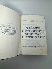 Tabers Cyclopedic Medical Dictionary 13th Edition 1977 Hardcover F A Davis