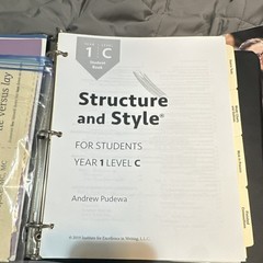Structure and Style Year 1 Level C Teacher’s Manual & Student Book Pudewa Spira…