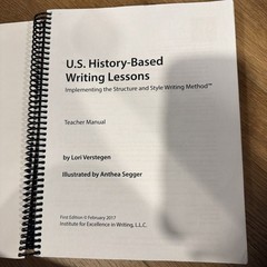 IEW US History- Based Writing Lessons Teacher’s Manual Institute Excellence