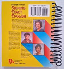 Signing Exact English book, Pocket Edition, 2006, Modern Signs Press, sign lang.