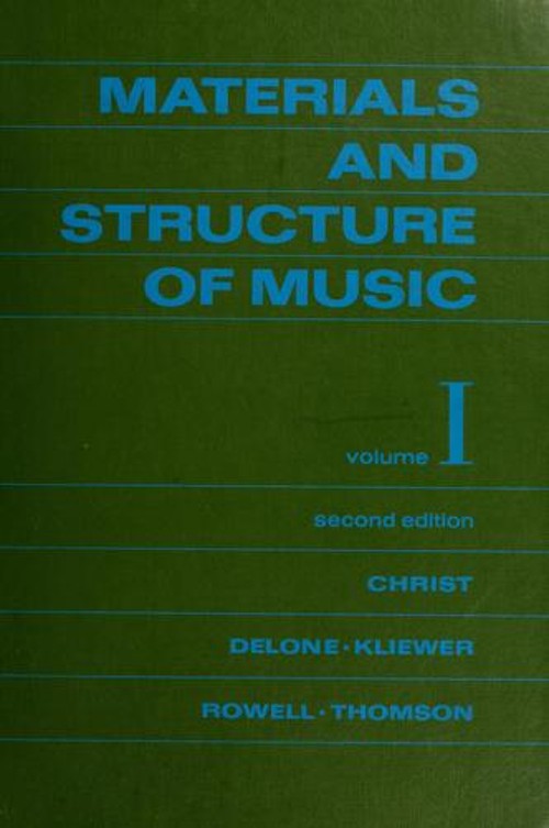 Materials and Structure of Music Hardcover William B. Christ