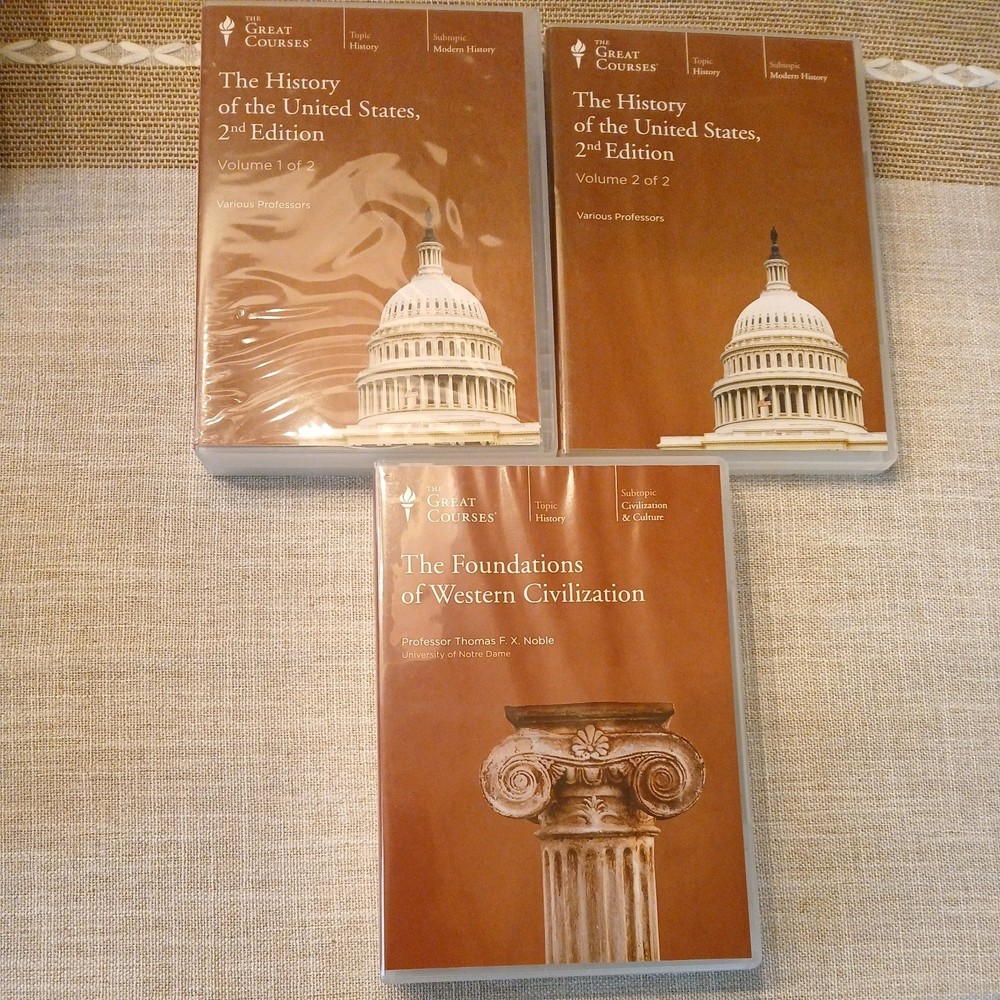 GREAT COURSES HISTORY OF THE UNITED STATES 2ND EDITION & WESTERN CIVILIZATION