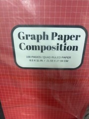 12 Pk. Graph Paper Composition Notebooks. Quad Ruled, 100 Sheets Large, 8.5 x 11