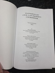 Yiannopoulos’ Civil Law Property 10th Edition 2014 Hardcover