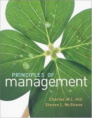 PRINCIPLES OF MANAGEMENT By Charles W. L. Hill & Steven Mcshane – Hardcover *VG*